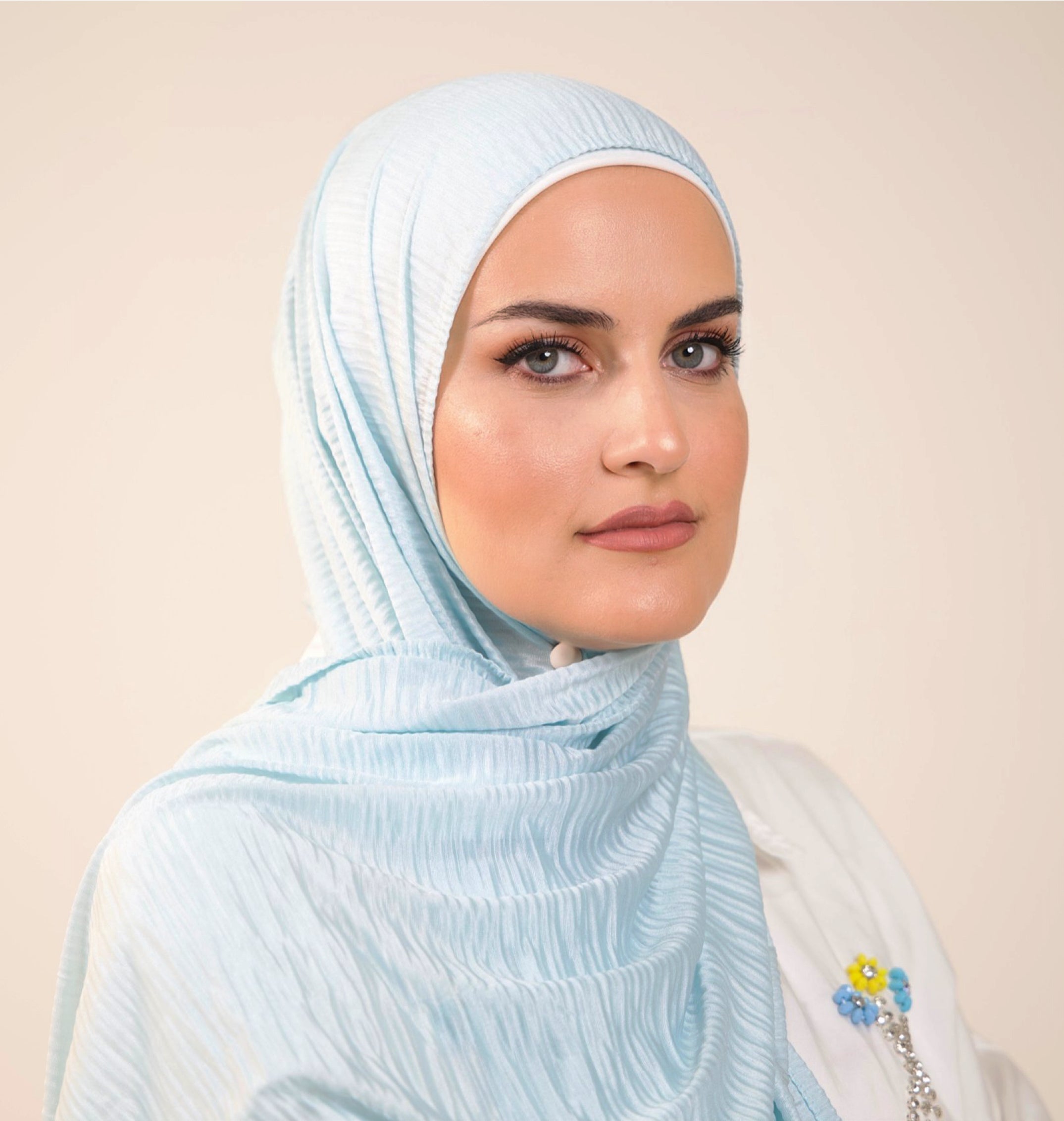 Marble satin luxury hijab