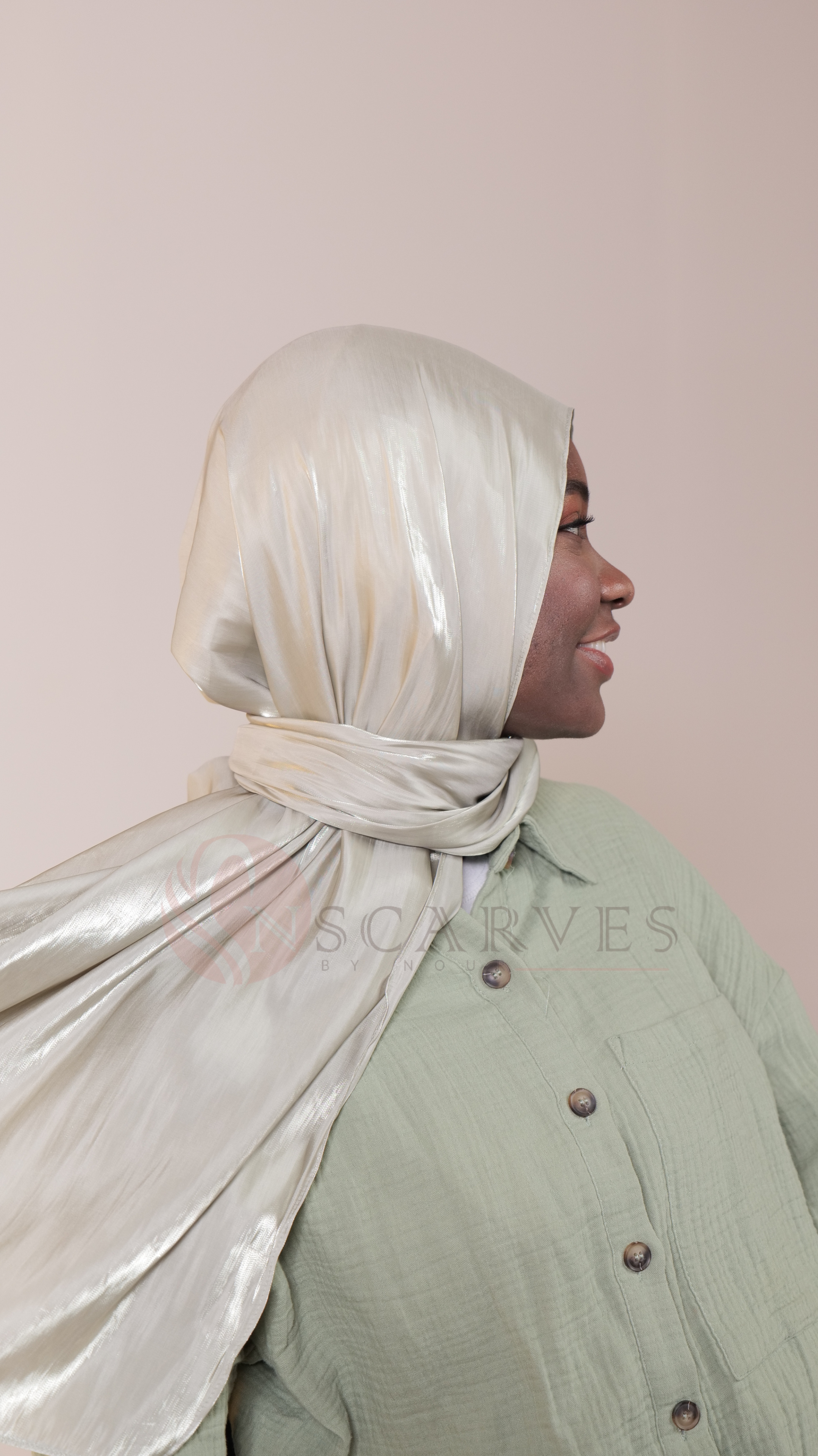 Organza Silk Hijab - Sage