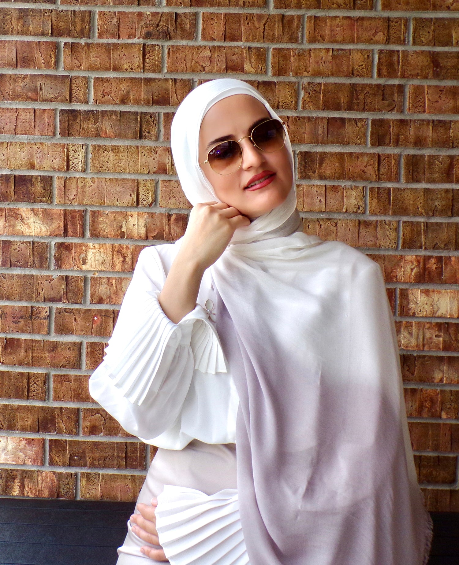 Rayon Ombre( Matching set) - Greysh Purple