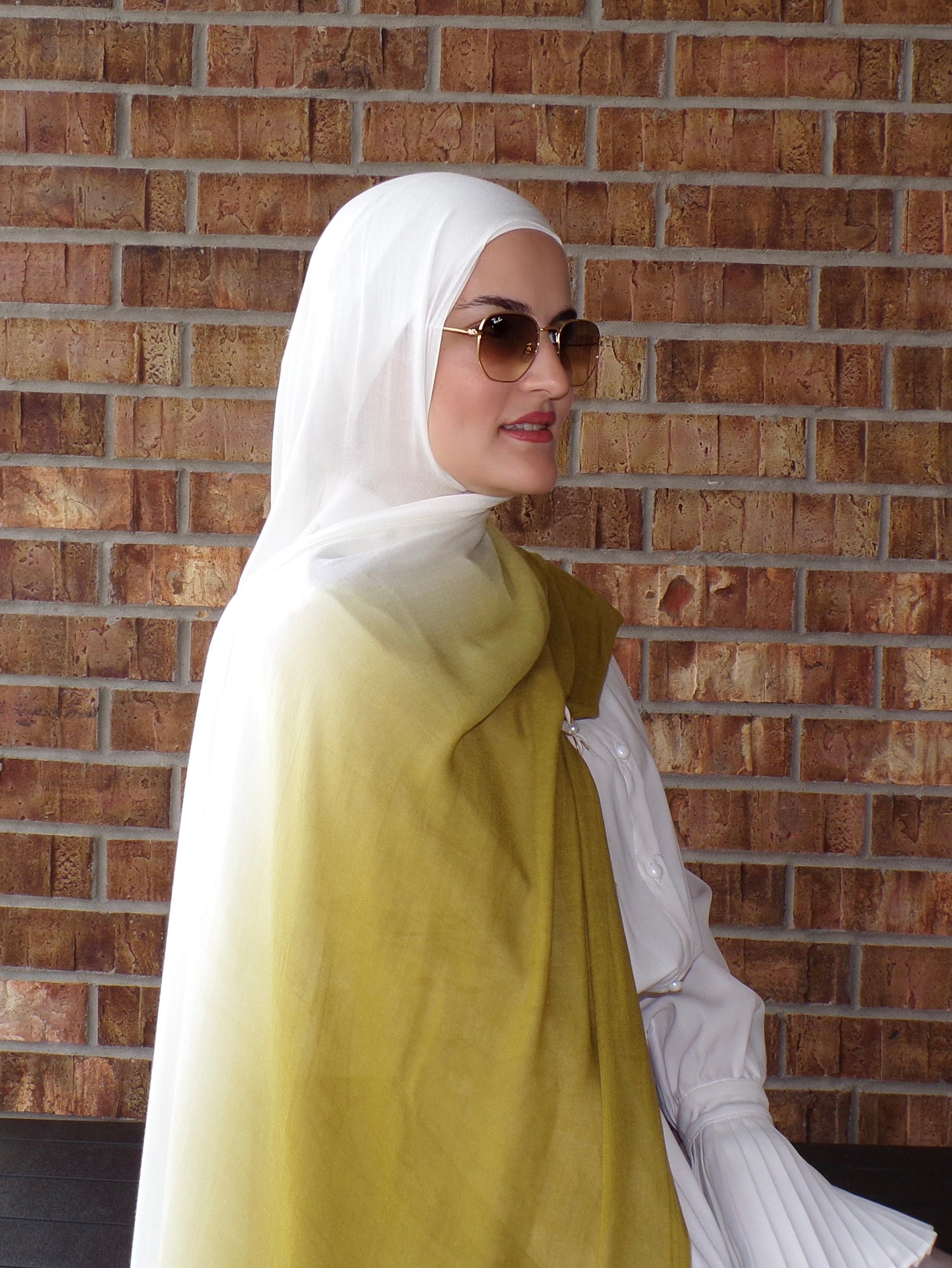 Rayon Ombre( Matching set) - Mustard Olive