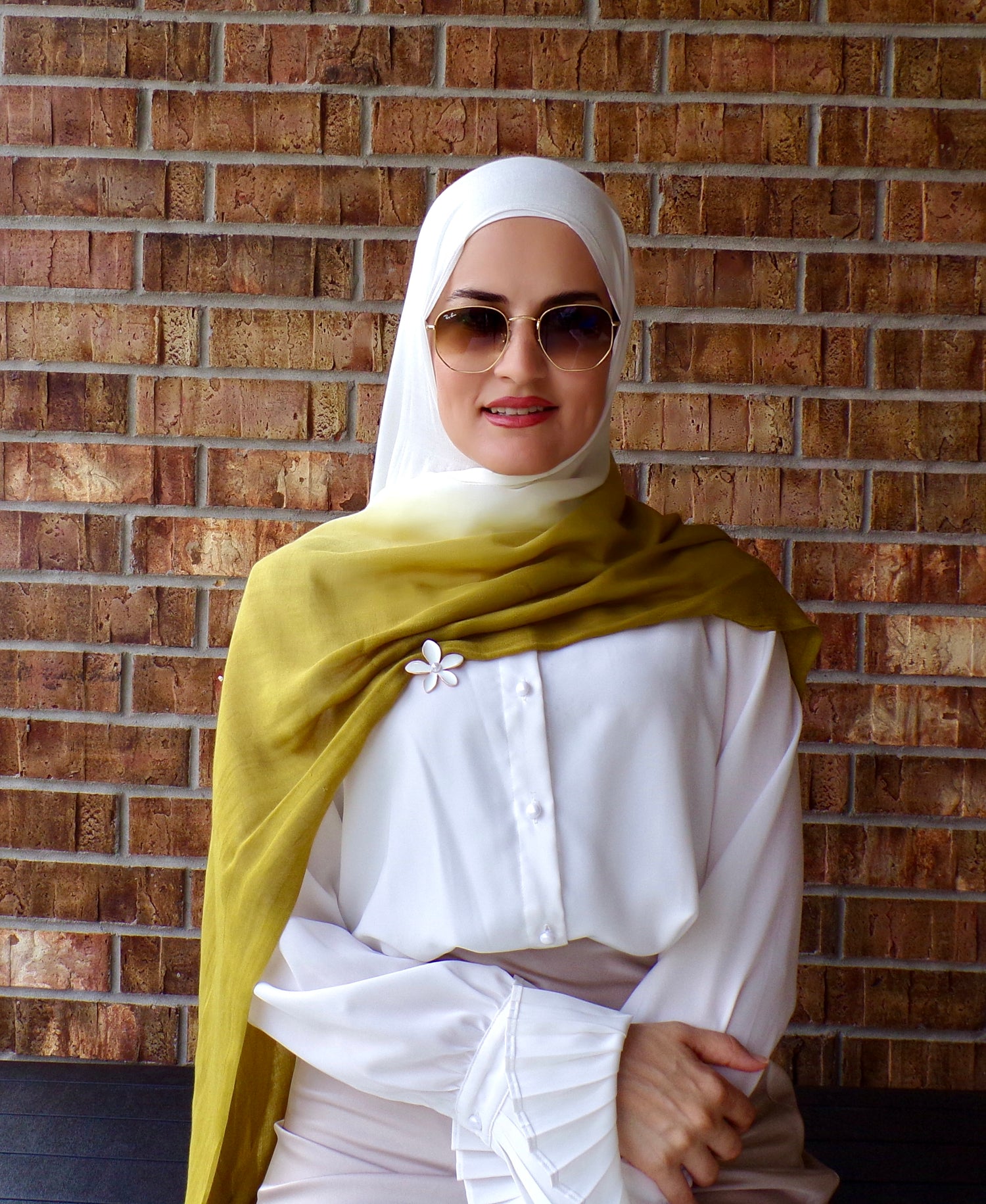 Rayon Ombre( Matching set) - Mustard Olive