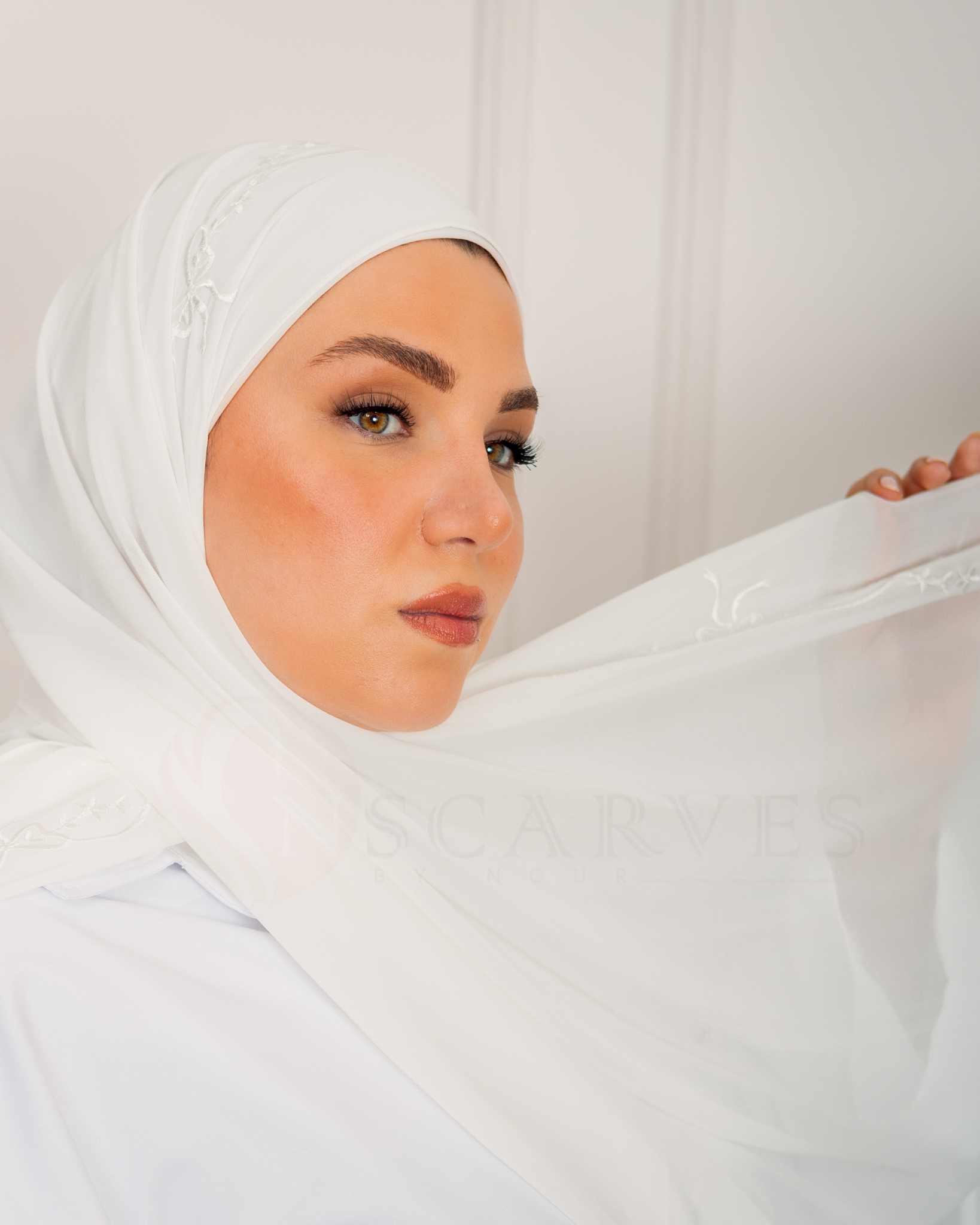 Bridal Elegant Hijab - OffWhite