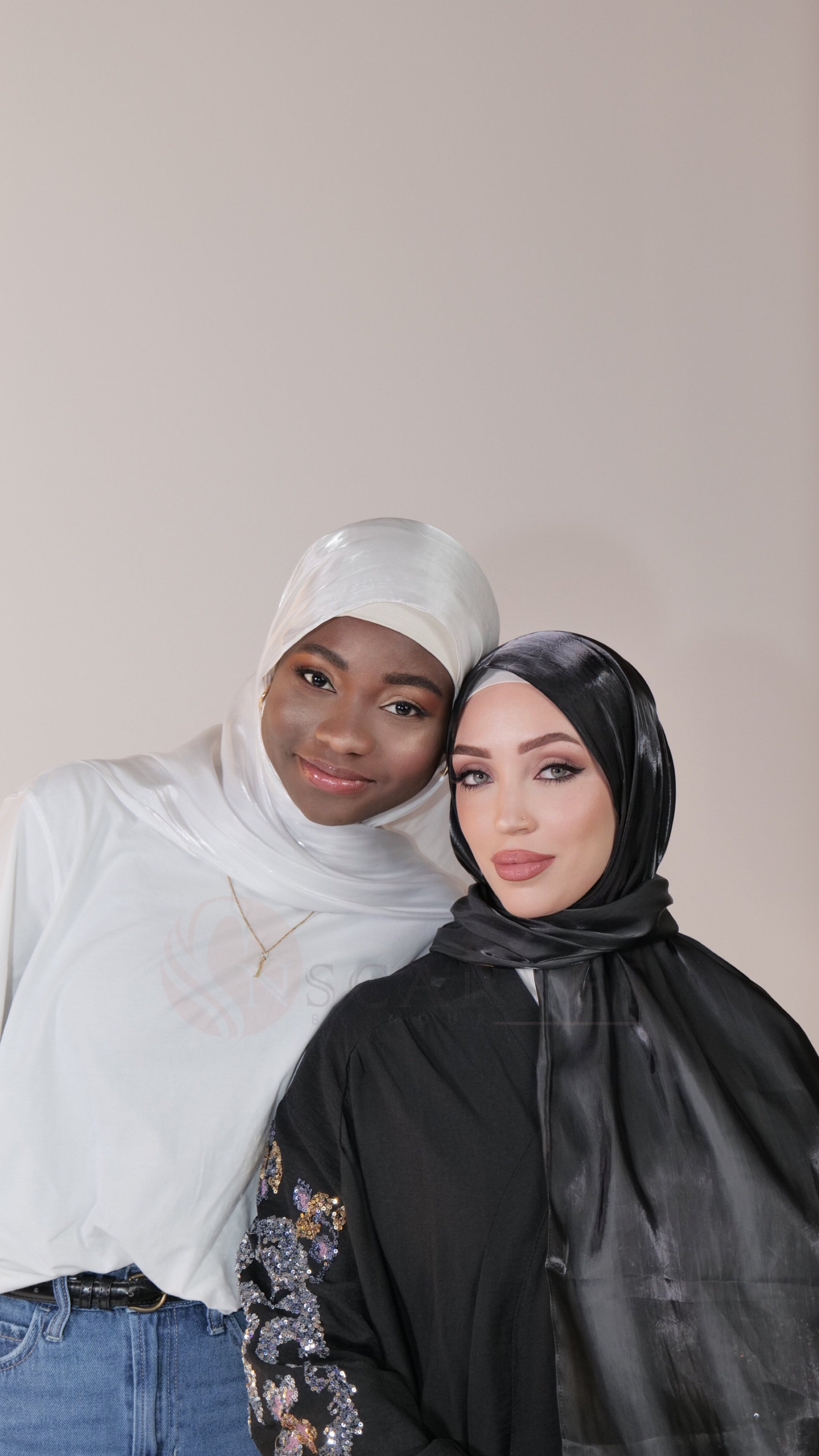 Organza Silk Hijab - Black