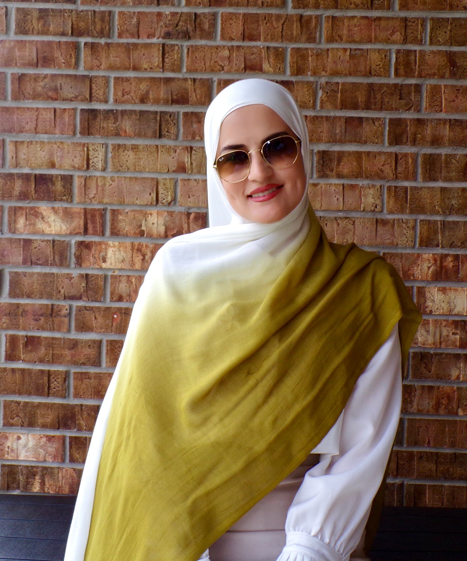 Rayon Ombre( Matching set) - Mustard Olive