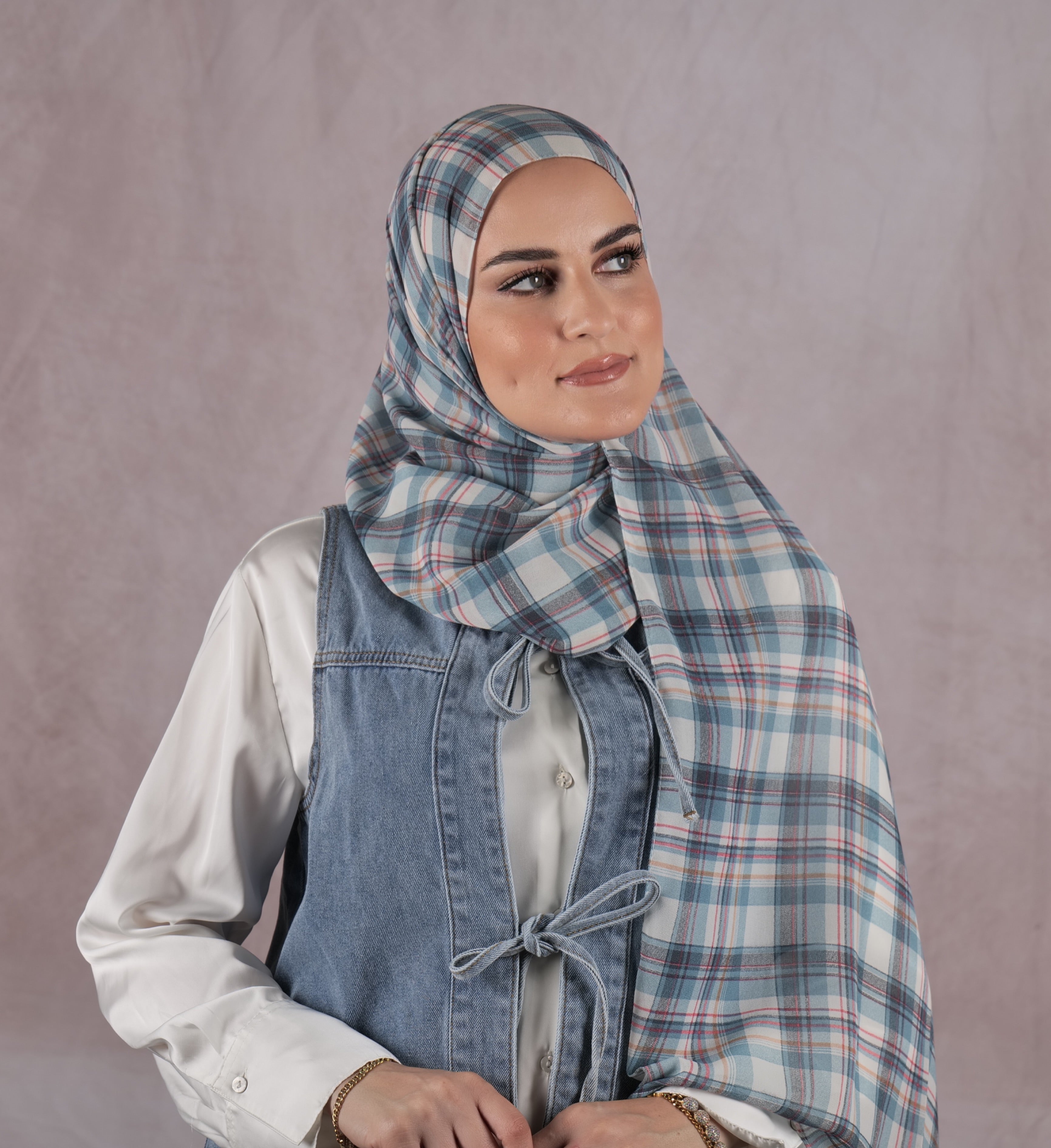 Printed Chiffon - Tiffany Plaid