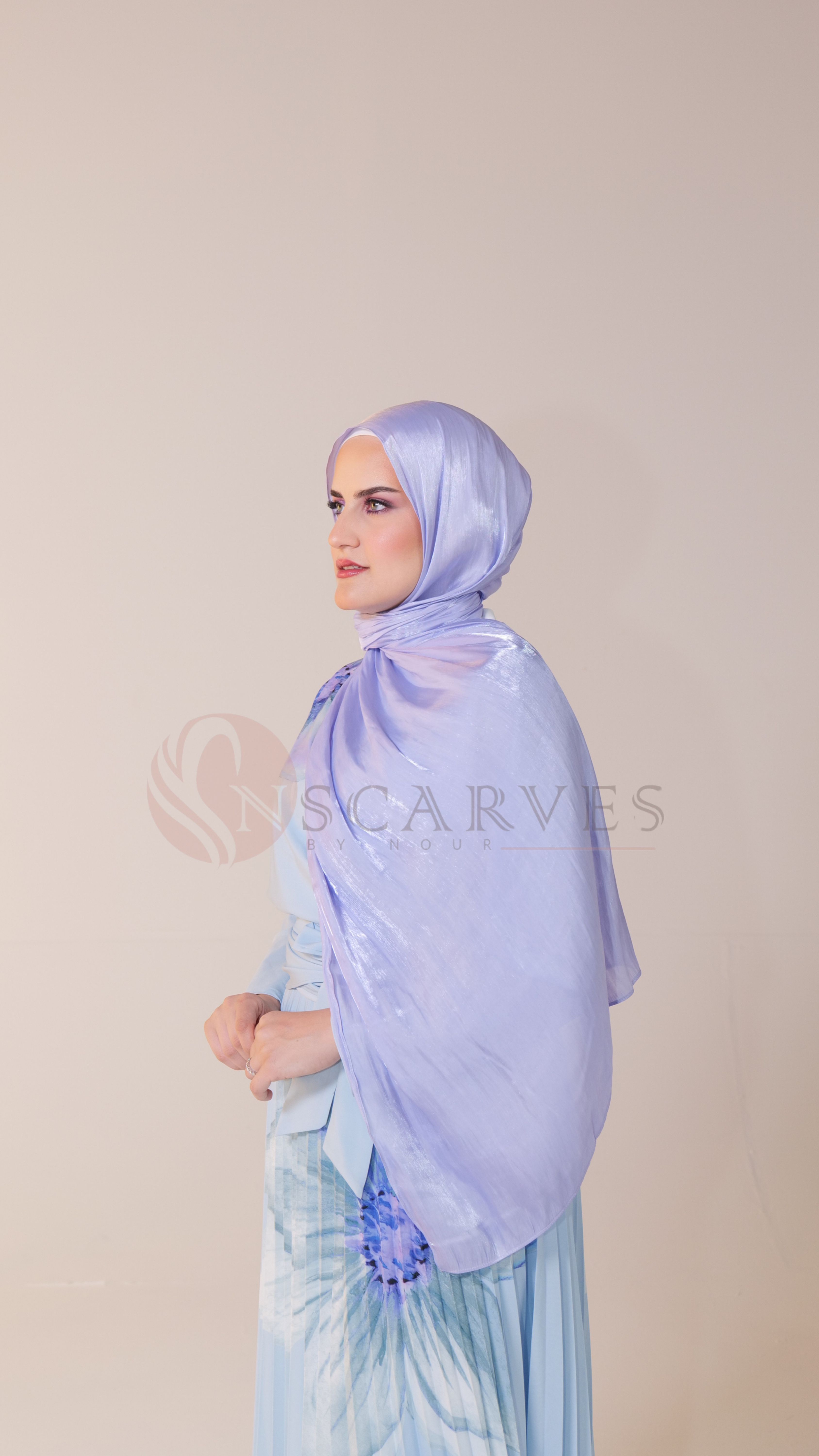 Organza Silk Hijab - Lilac