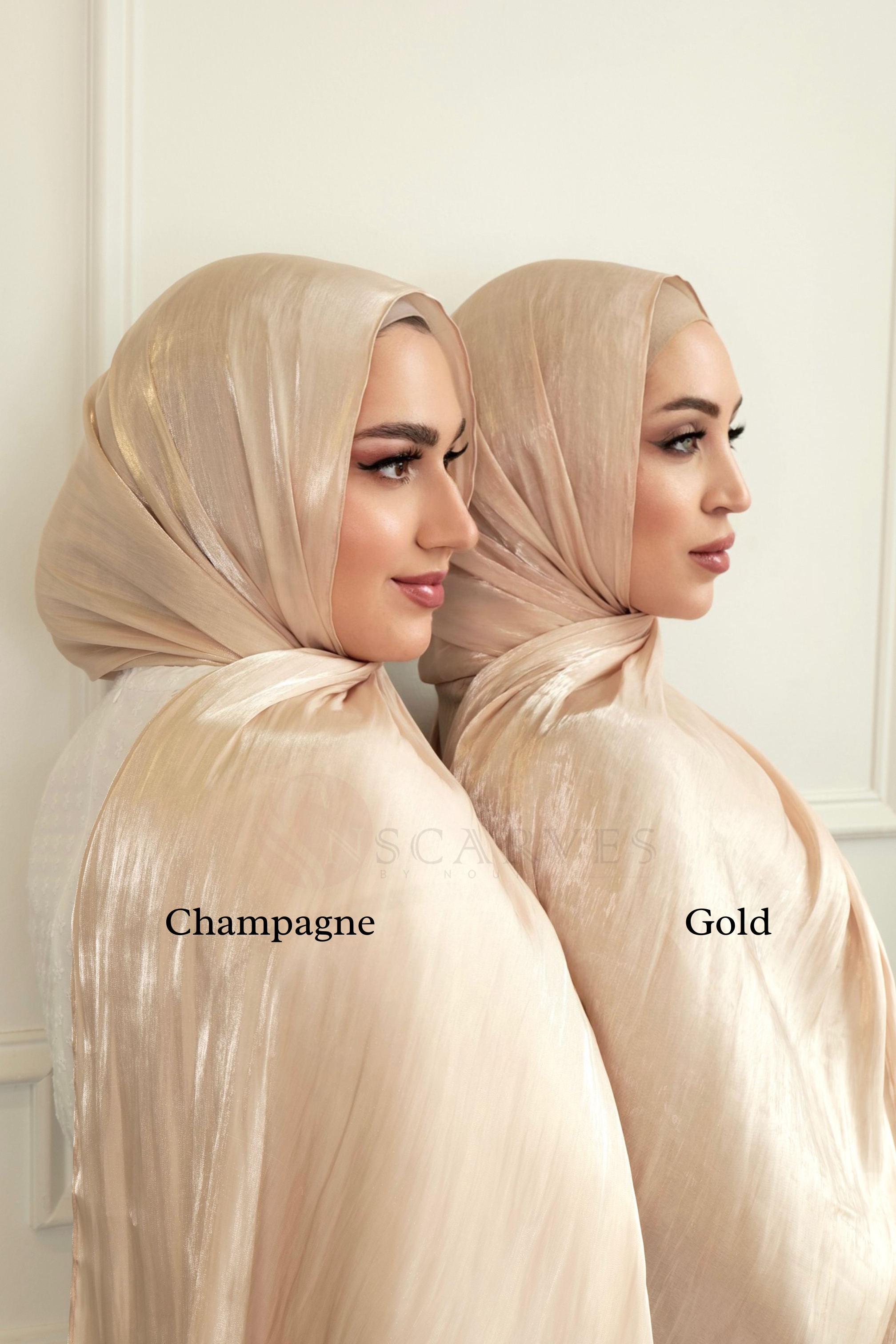 Organza Silk Hijab - Champagne