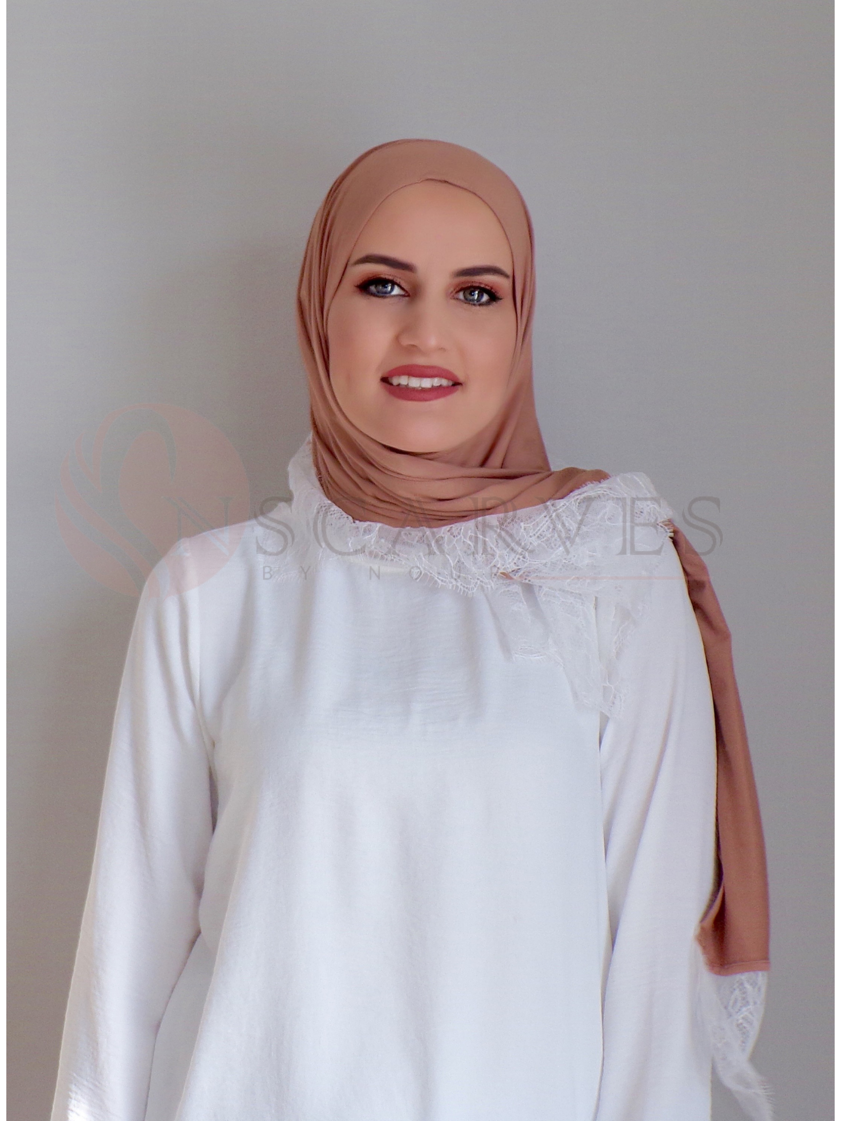 Regular Travel Hijab(Matching Set) - Salmon Nude