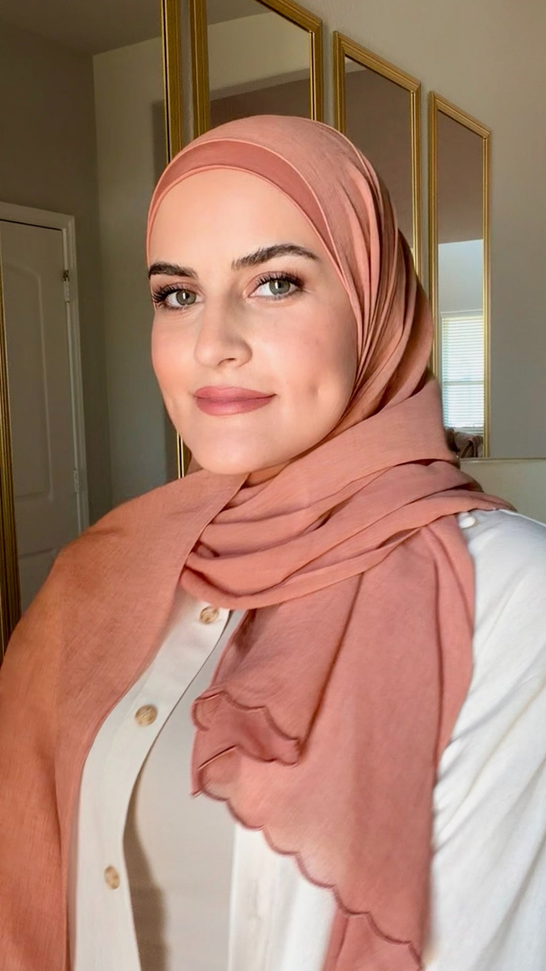 The Fancy Edge Hijab (Matching Set)- Soft Burnt Orange