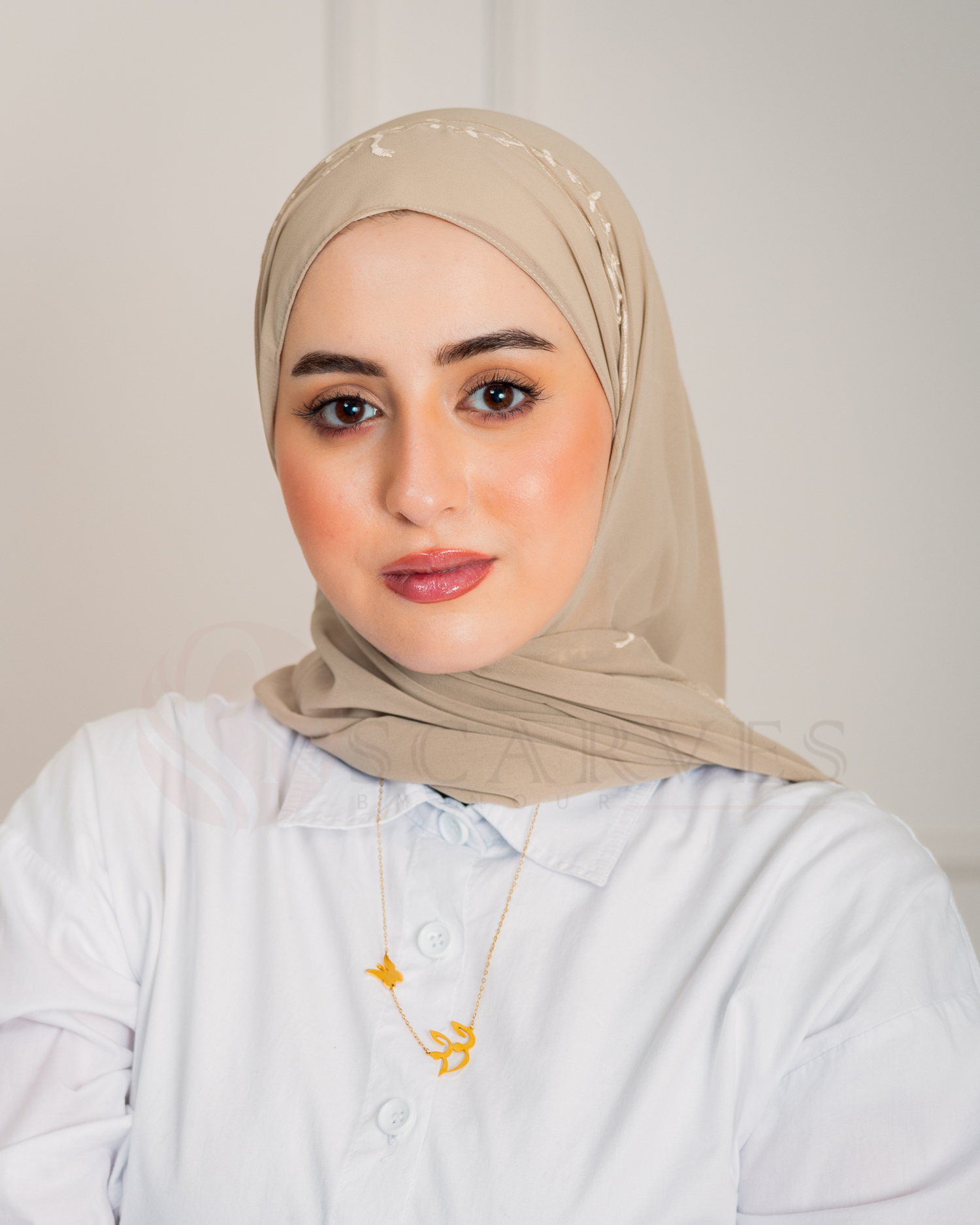 Bridal Elegant Hijab - Camel