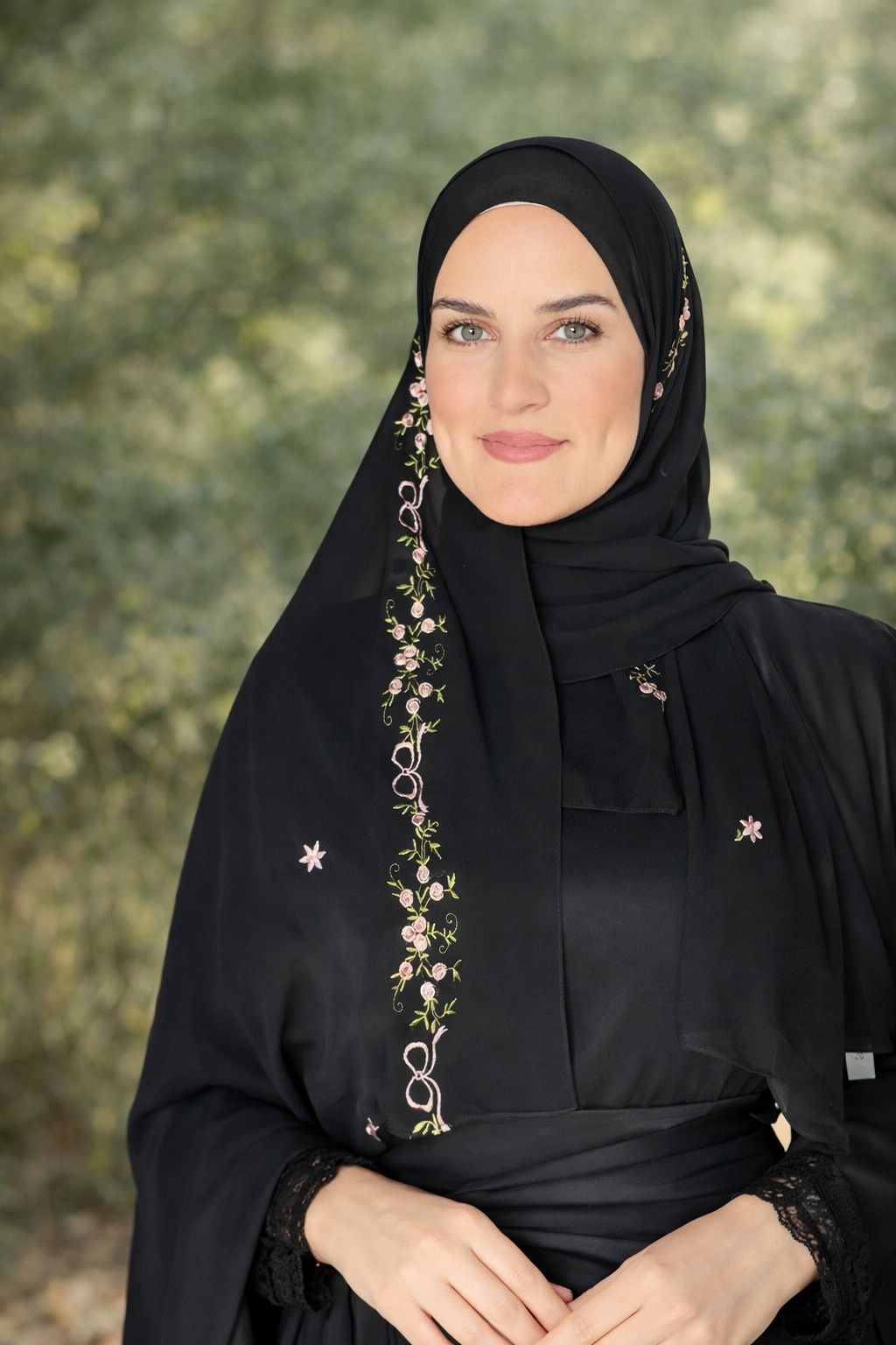 Bridal Elegant Hijab ( Colorful)- Black