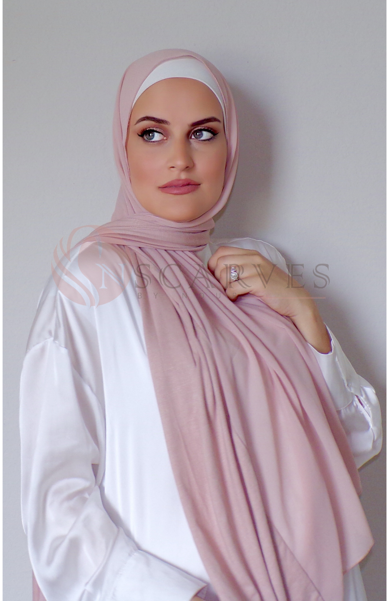 Half & Half Hijab - Pinkish Nude