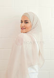 The Fancy Edge Hijab (Matching set) - Mushroom