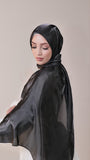 Organza Silk Hijab - Black