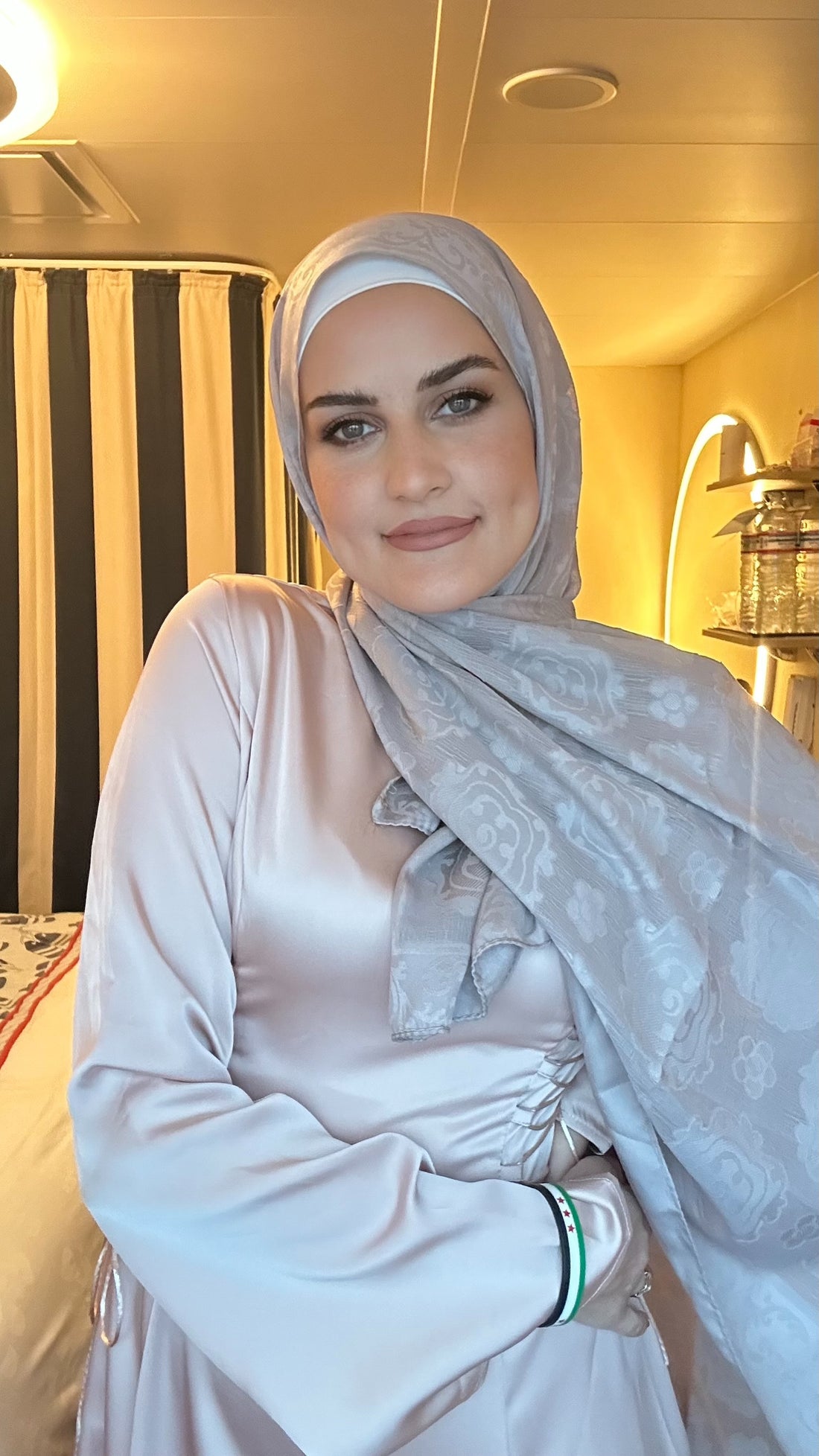 Bridal Jacquard Hijab - Taupe