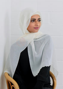 The Fancy Edge Hijab- Vanilla
