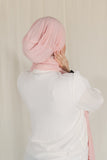 The Fancy Edge Hijab( Matching set) - Flamingo Pink