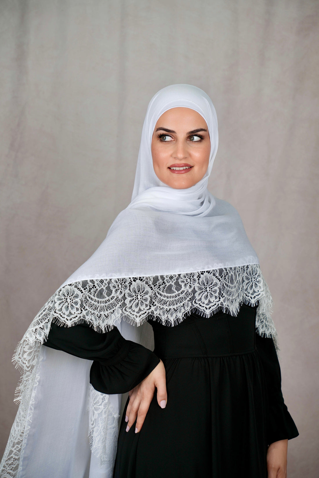 Snow White - Modal Lace Hijab Set