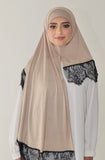 Small Travel Hijab w/Black Matching Set- Oyster