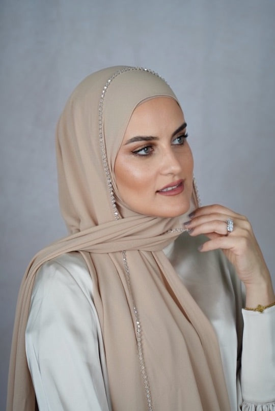 Soft Caramel Hijab – Luna Veil