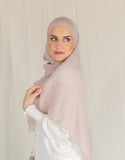 The Fancy Edge Hijab (Matching Set)- Nude