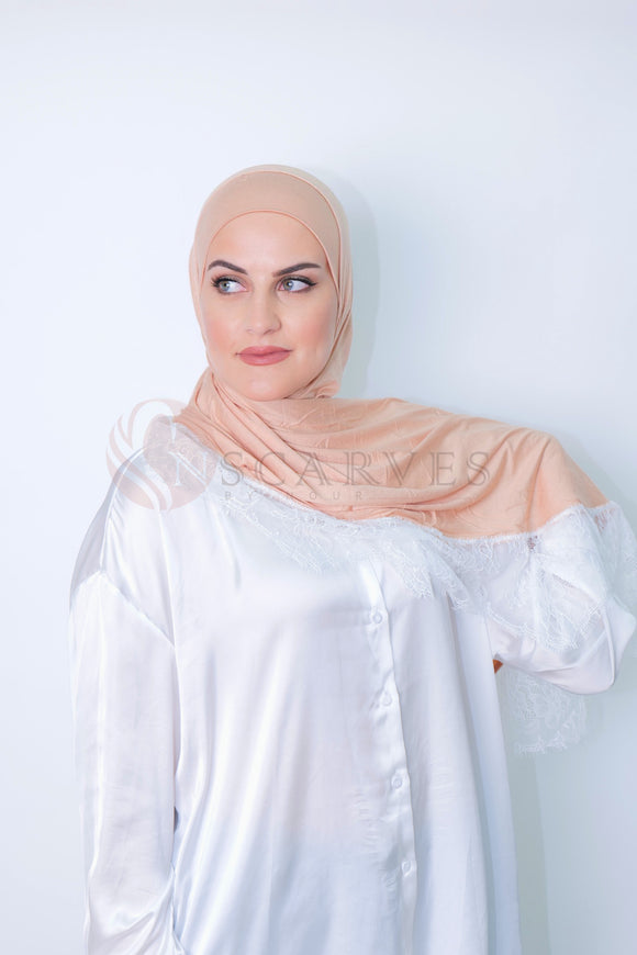 Small Travel Hijab(Matching Set) - Peach