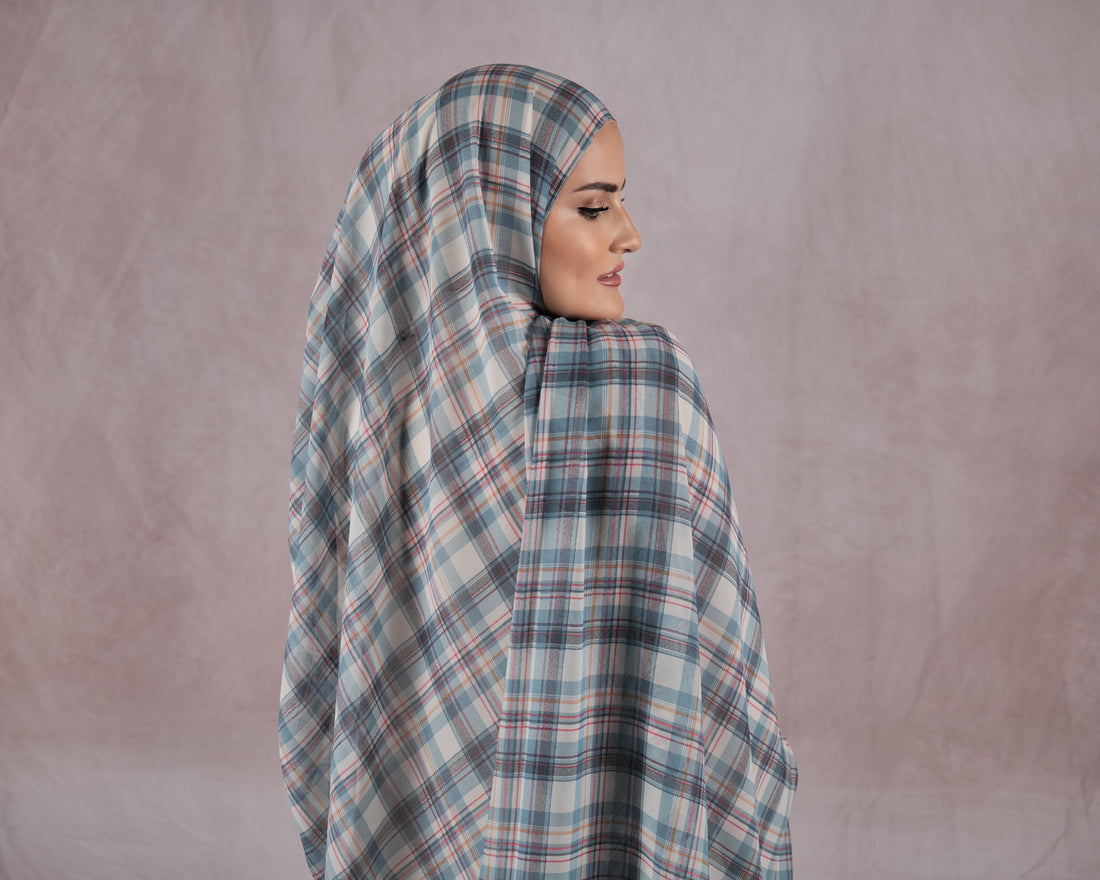 Printed Chiffon - Tiffany Plaid