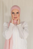 The Fancy Edge Hijab( Matching set) - Flamingo Pink