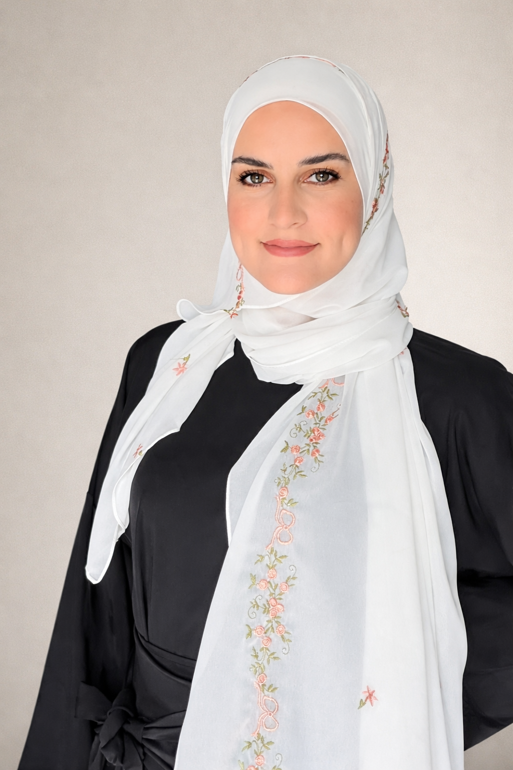 Bridal Elegant Hijab ( Colorful)- Offwhite