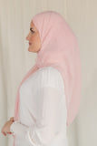 The Fancy Edge Hijab( Matching set) - Flamingo Pink