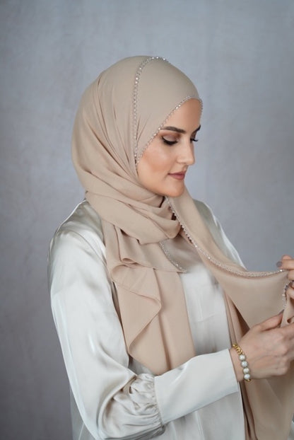 Soft Caramel Hijab – Luna Veil