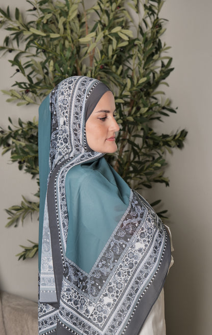 Printed Chiffon - Teal Arabisc