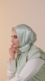 Organza Silk Hijab - Pastel Sage