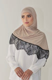 Small Travel Hijab w/Black Matching Set- Oyster