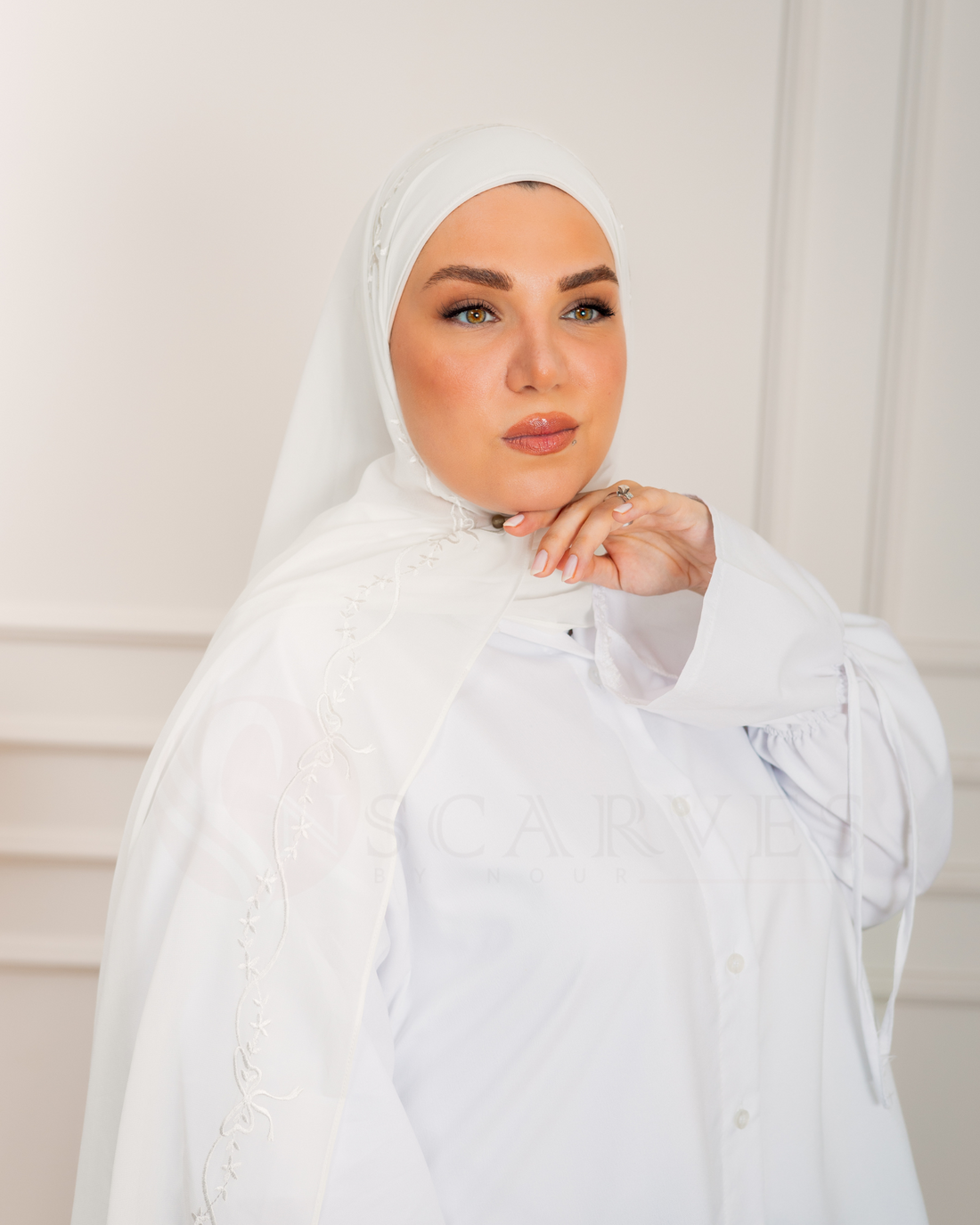 Bridal Elegant Hijab - OffWhite