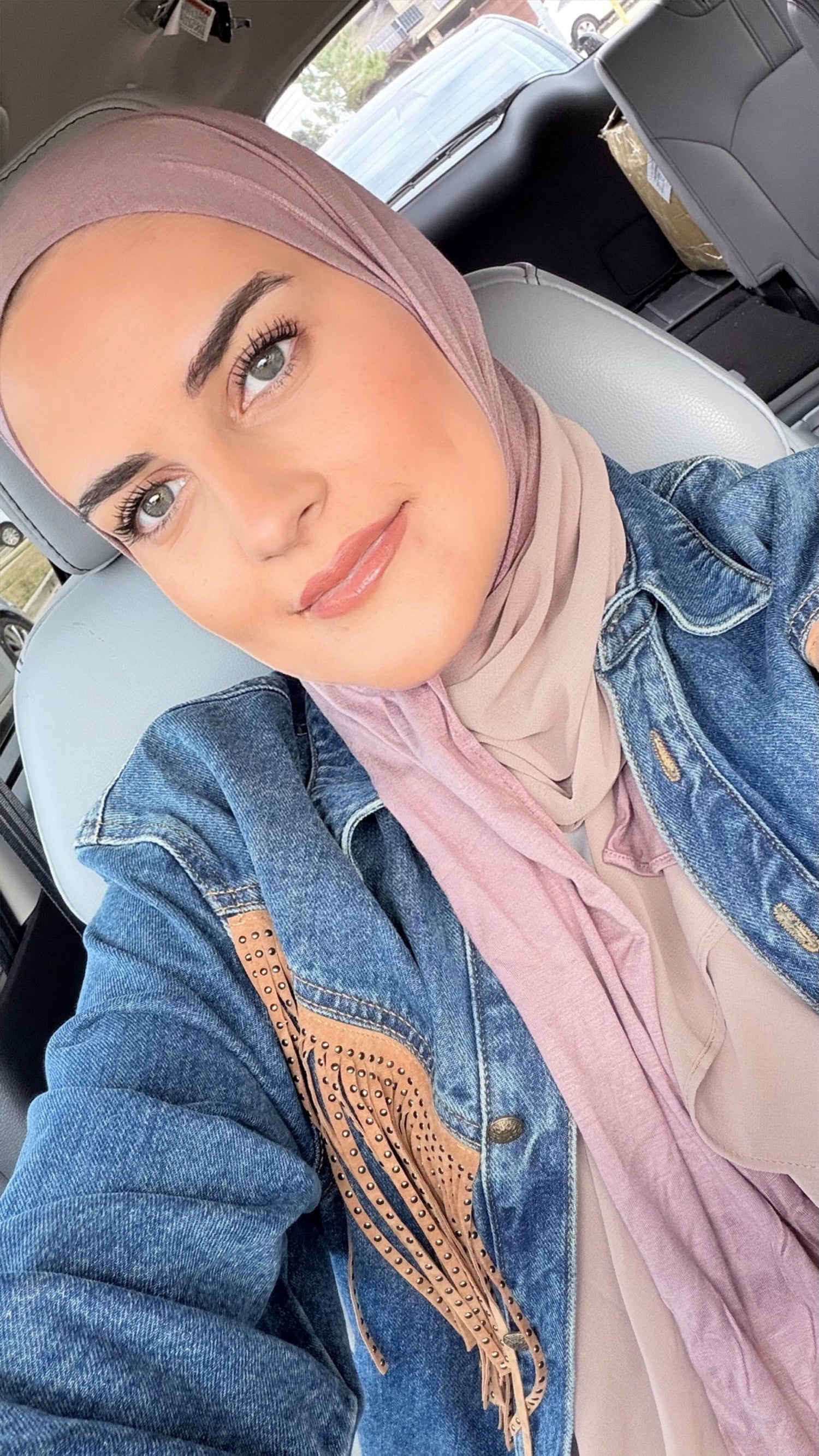 Half &amp; Half Hijab - Plumish Brown