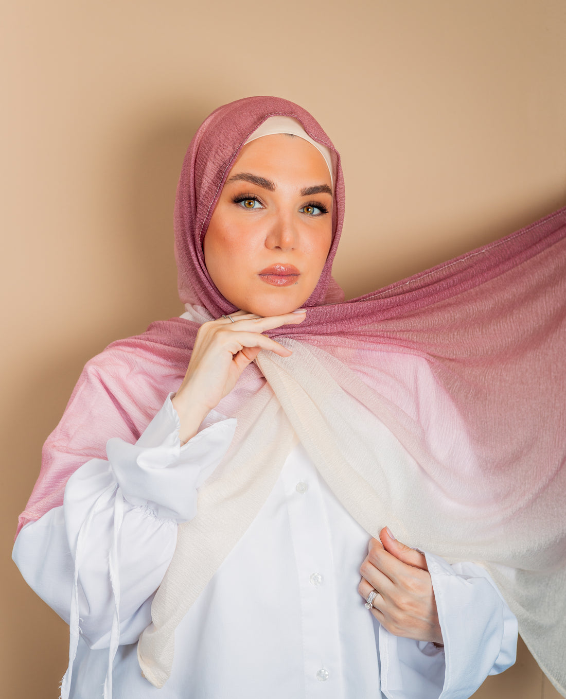 Cashmere KW Ombre Hijab - Soft Pink