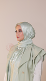 Organza Silk Hijab - Pastel Sage