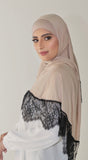 Small Travel Hijab w/Black Matching Set- Oyster