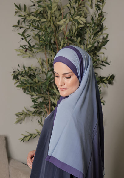 Printed Chiffon Georgette -  Ombre Slate Blue