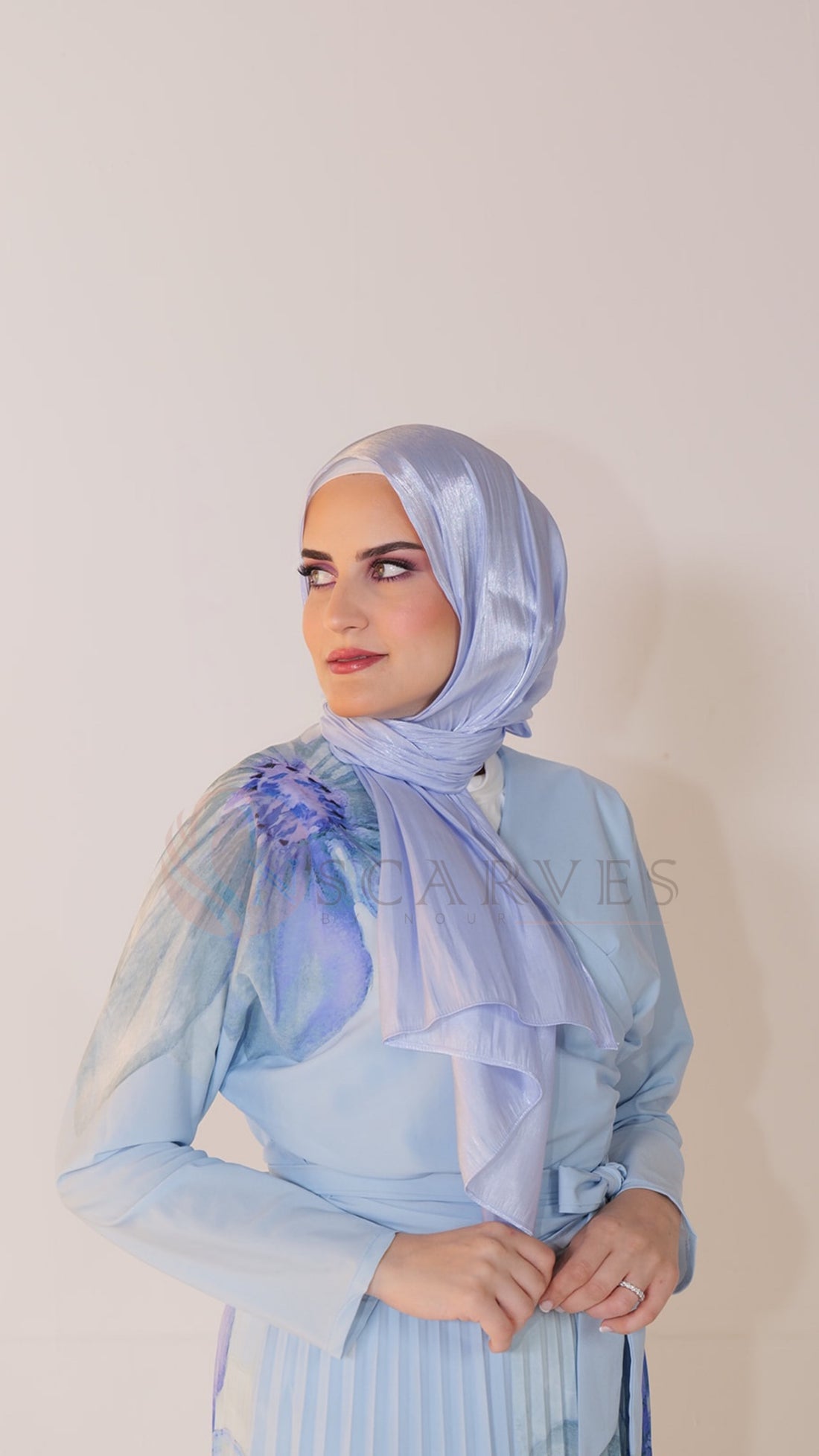 Organza Silk Hijab - Periwinkle