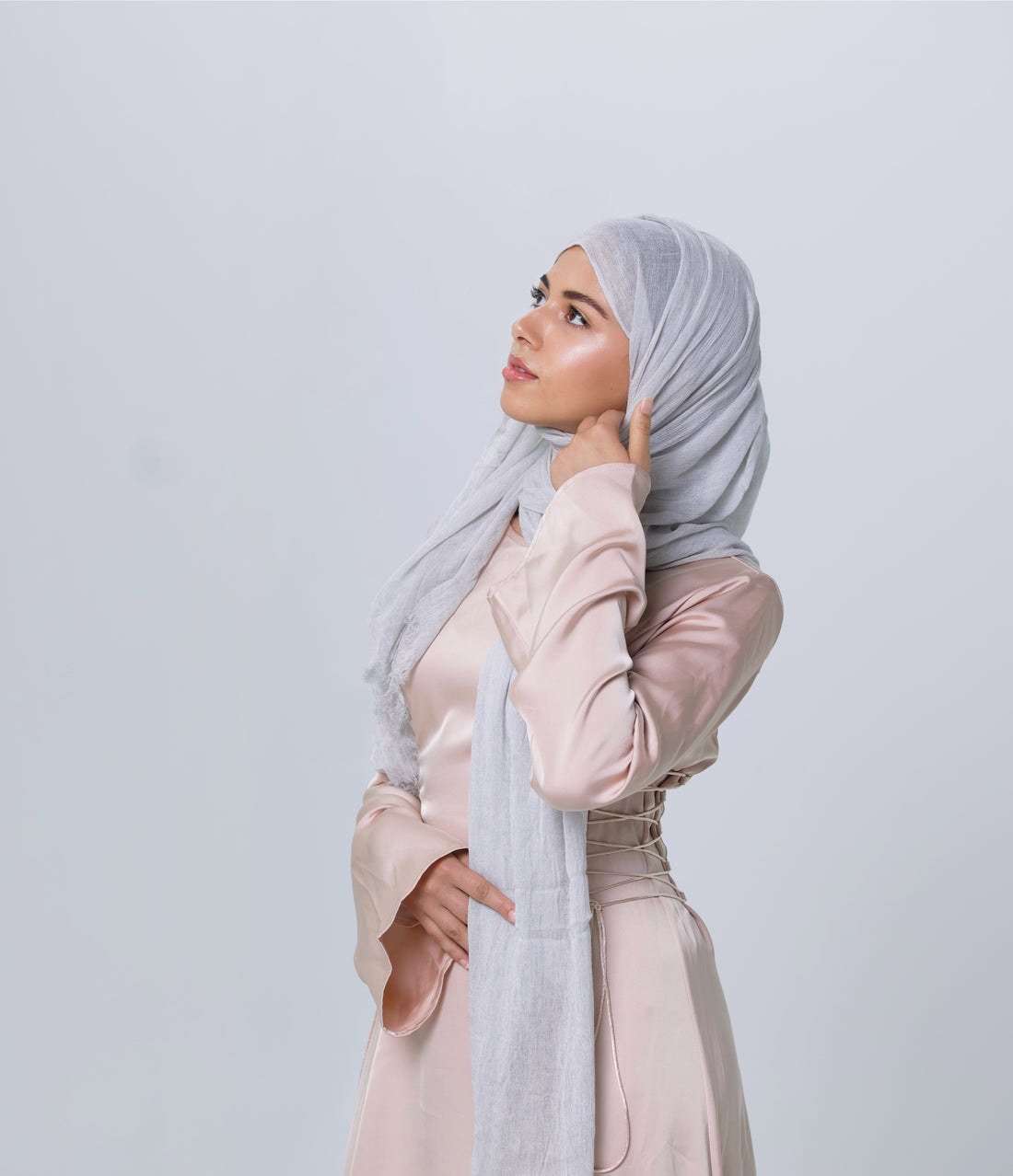 Crinkle Modal Hijab - Sky Grey