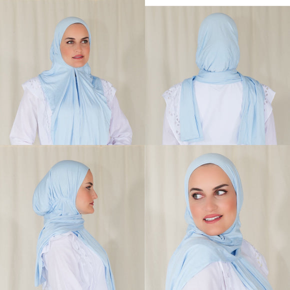 Snap Tie Hijab - SkyBlue