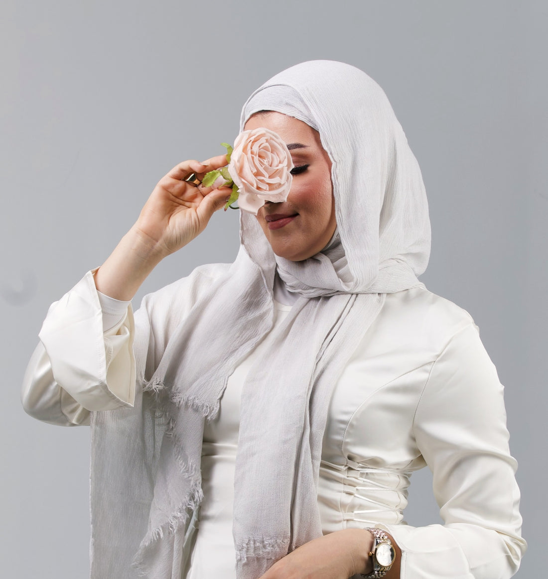 Soft Modal Hijab - Ice White