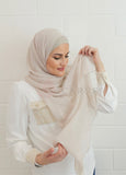 The Fancy Edge Hijab (Matching set) - Mushroom