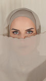 The Fancy Edge Hijab (Matching Set)- Truffle