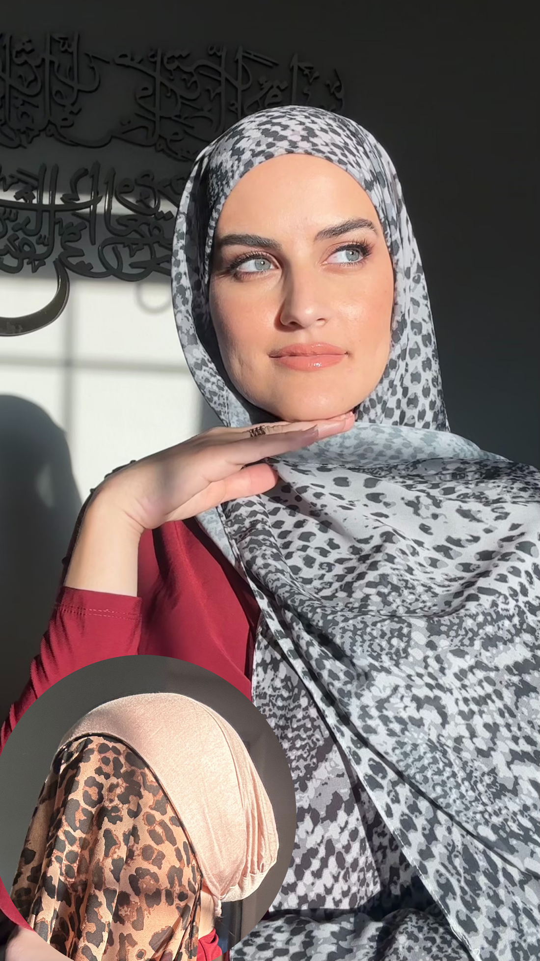 Regular Instant Hijab - Black Leopard