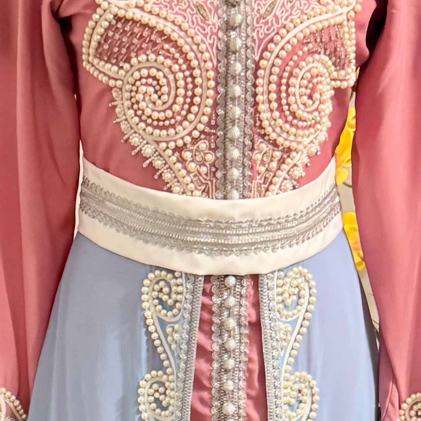 Blush Pearl Kaftan Gown