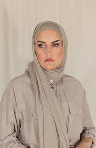 The Fancy Edge Hijab (Matching Set)- Truffle