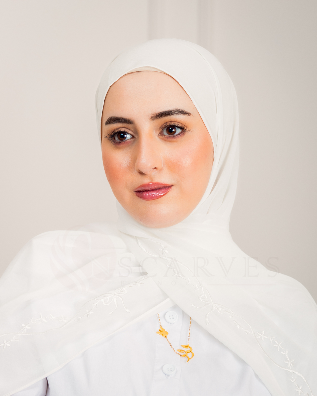 Bridal Elegant Hijab - OffWhite